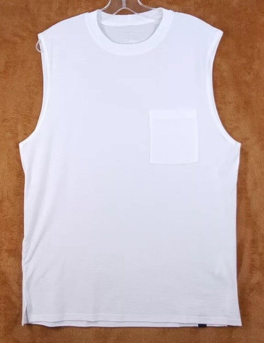 LUNYA LAHGO Men’s White Sleep Shirt Pullover Cool Muscle Tee Supima Cotton Large